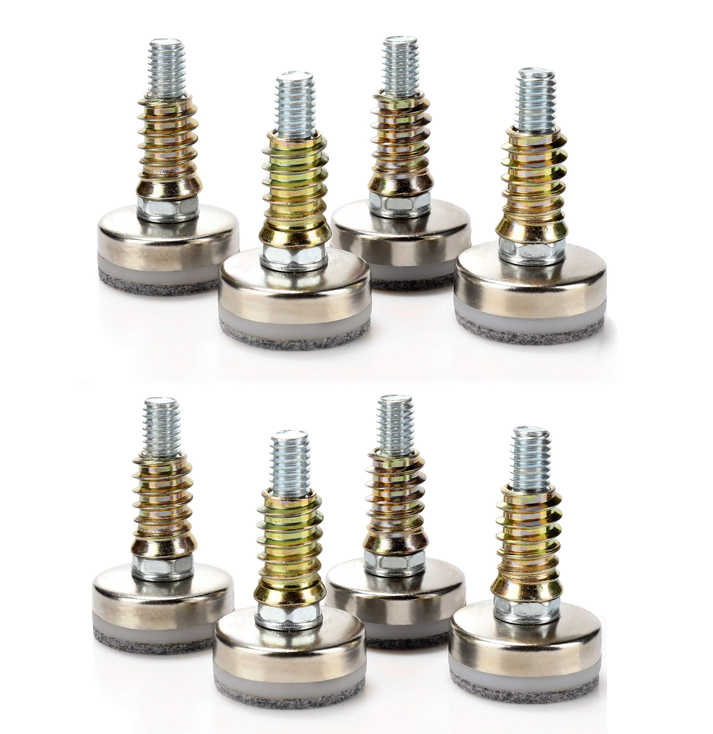 Furniture Levelers - Adjustable Leveling Legs for Tables Chairs Cabinets Felt Pads Included (8, D35mm Silver)