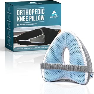 Kniekissen inkl. Osteopathgeschätzter Gesundheits und WohlfühlPflegeführung VeloursHülle mit Kühlkissen und Kniebandage MemoryFoamBeinkissen perfekt für IschiasSchmerzlinderung (Grau)