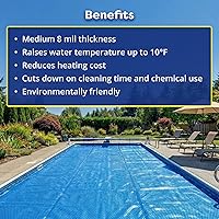 Vista 5 de In The Swim - Cubierta solar rectangular estándar azul de 12' x 20' de 8 mil para piscinas elevadas y enterradas