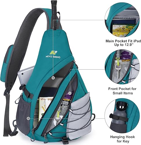 Miniatura 2 de NEVO RHINO - Mochila cruzada de 18 litros para hombres con bolsillo para teléfono, bolsa de hombro para hombres, mujeres, mochila deportiva