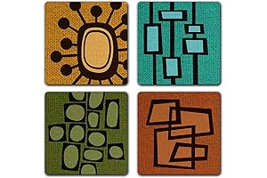 Mid Century Modern Retro Abstract Drink Coasters