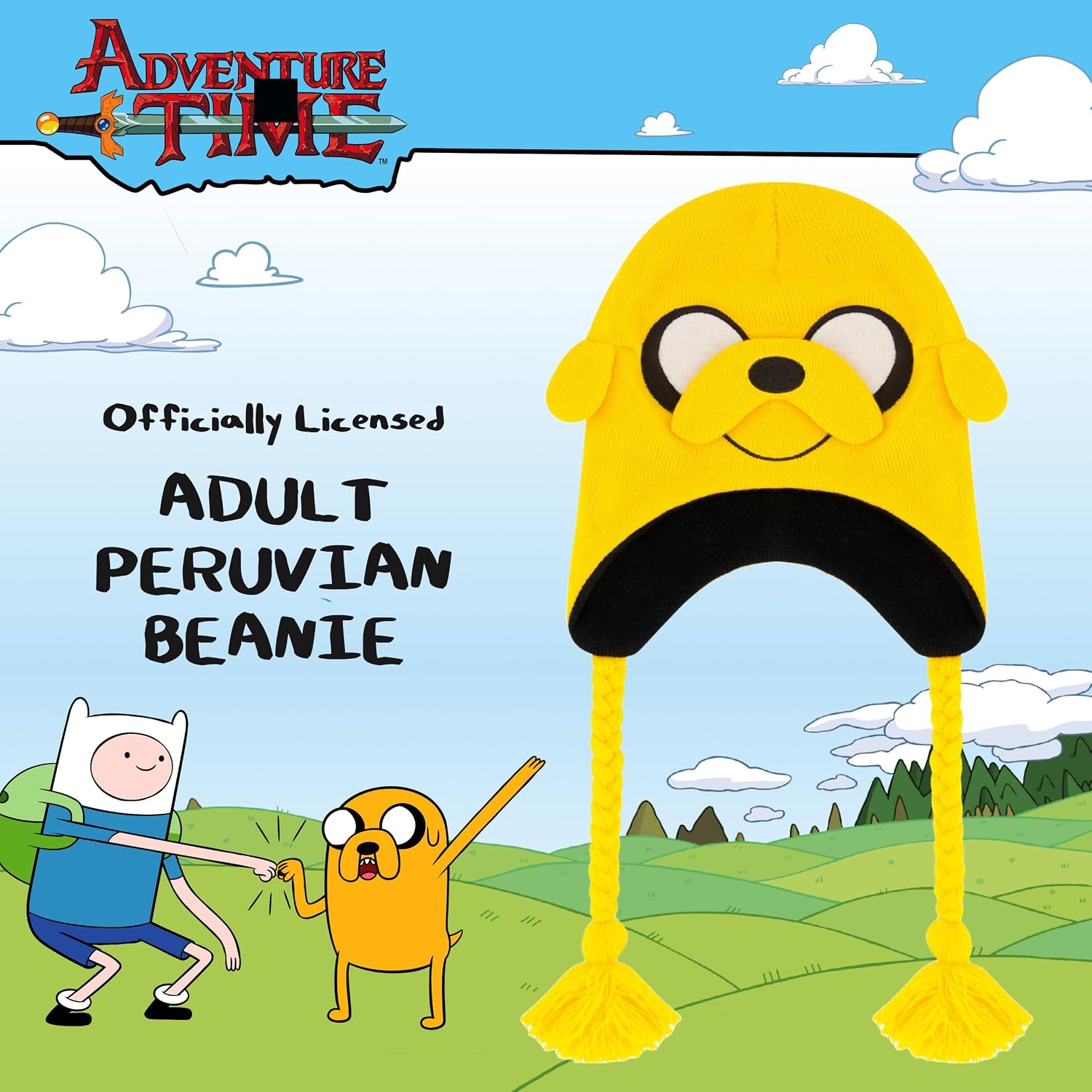Adventure Time Beanie Hat, Yellow, One Size