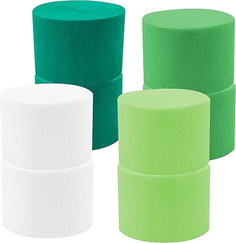 Miniatura 2 de YSSAI Serpentinas de papel crepé verde, 8 rollos de 656 pies, guirnalda verde para fiesta, decoración para fiesta temática de primavera, temática de