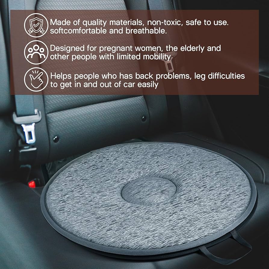 FOMI Swivel Gel Seat Cushion 360 Degree Rotation Thick Disc Pad For