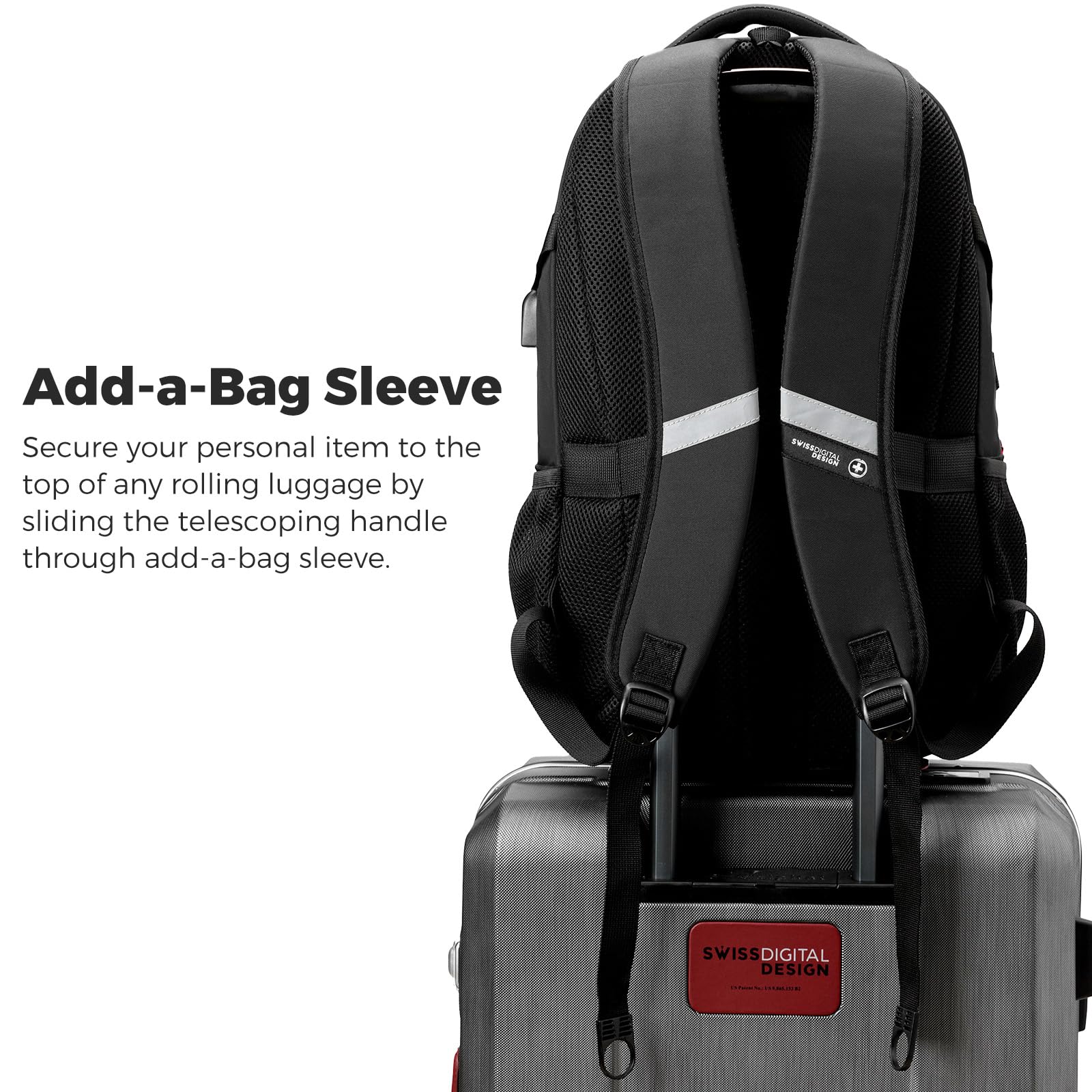 Swissdigital Design Laptop Backpack with USB Charging Port, TSA Travel Backpack Fits 15.6 inches Computer, 31L College School Backpack for Women, Burgundy/Black | SD803