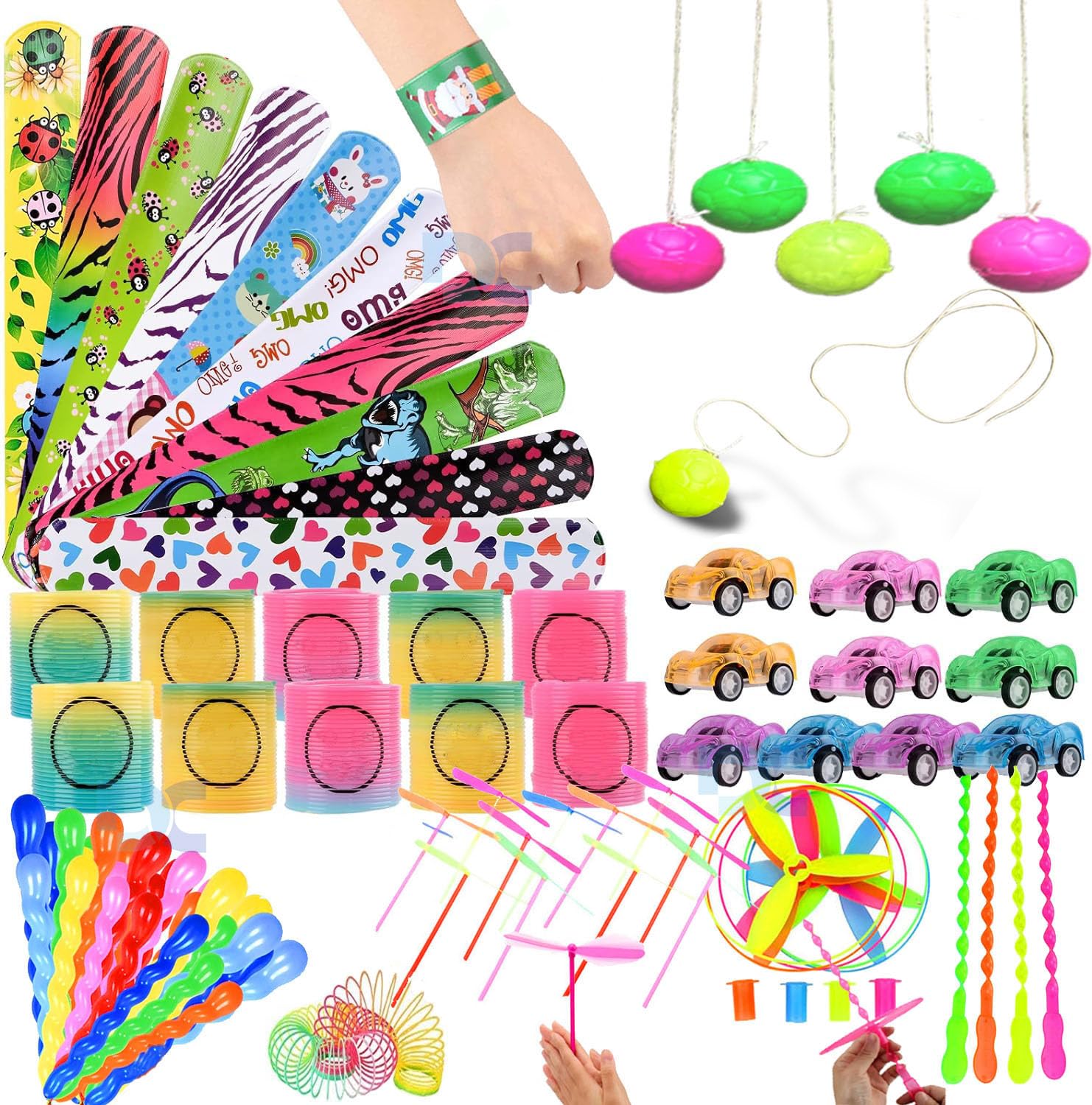 D Moto World DCW 84 Pcs Party Favors for Kids 4-8, Birthday Gift Toys, Return Gifts, Treasure Box Carnival Prizes, Gifts Classroom Boys and Girls 8-12| Balloons pull back cars Combo