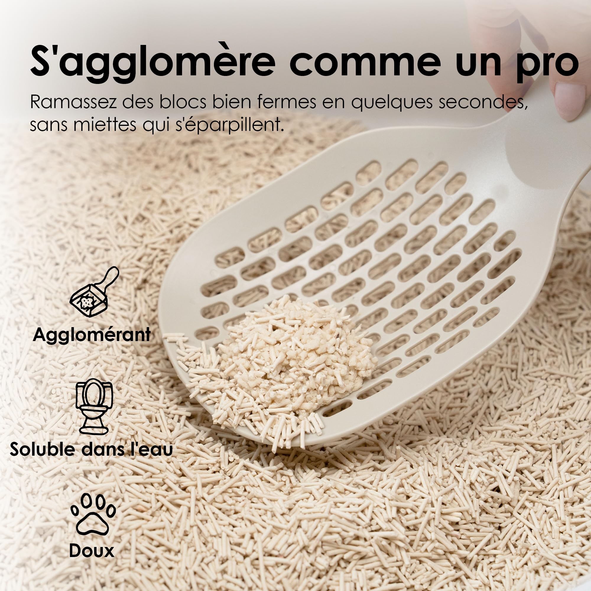 LucyBalu® Tofu Litière agglomérante pour Chat 24 litres I sans Odeur