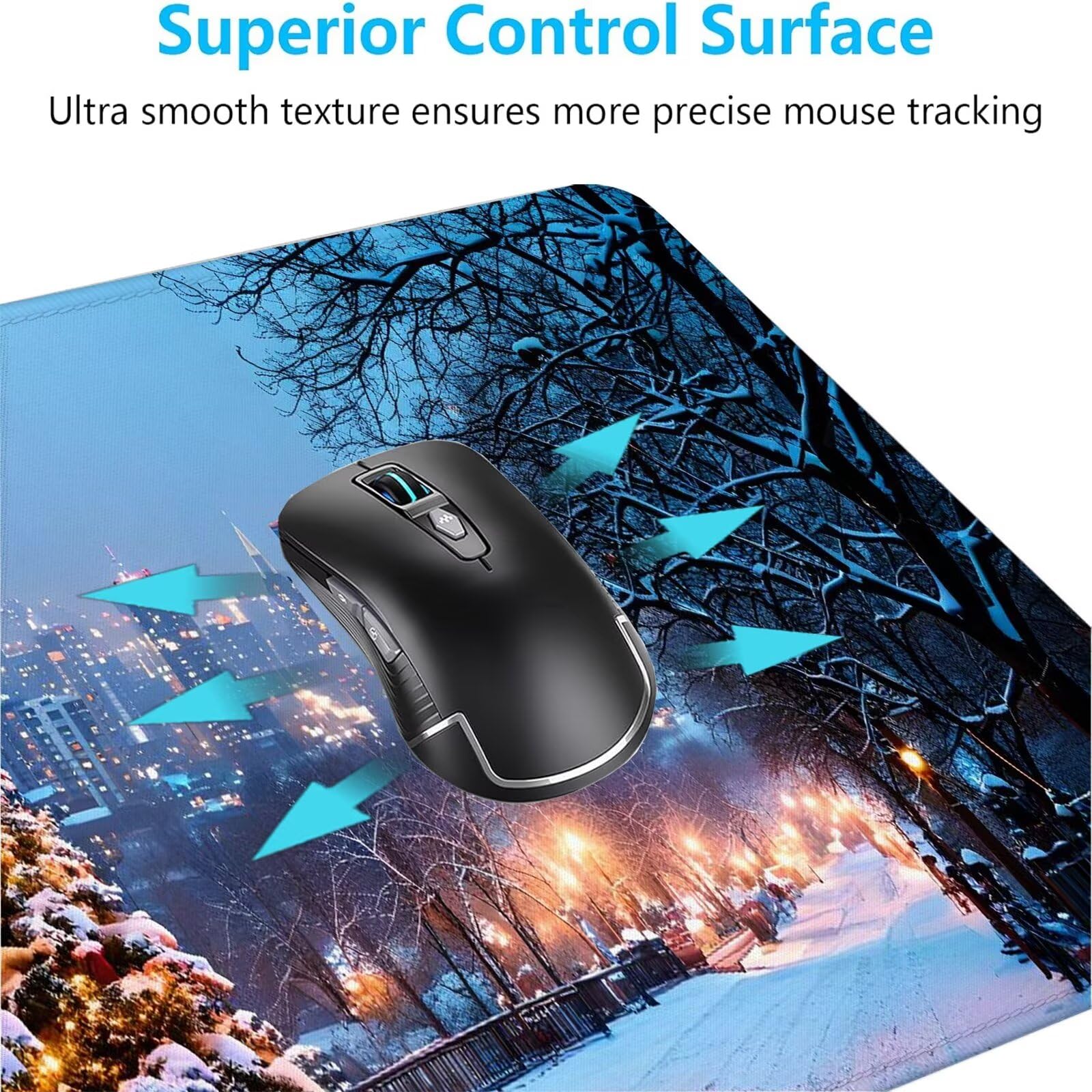 Albero di Natale Tappetino Mouse Gaming,Tappetino Mouse XXL 1200 x 500 mm,Tappetino Mouse Paesaggio,Mouse Pad con Base Antiscivolo,Bordi Cuciti Mousepad,Tappetino Mouse Gaming di Alta Precisione S-505