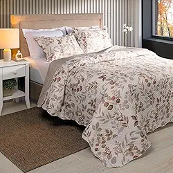 Kit Cobre Leito Colcha Boutis 3 Peças Matelassado Dupla Face Nano Printing (Ingrid Fendi, Queen)