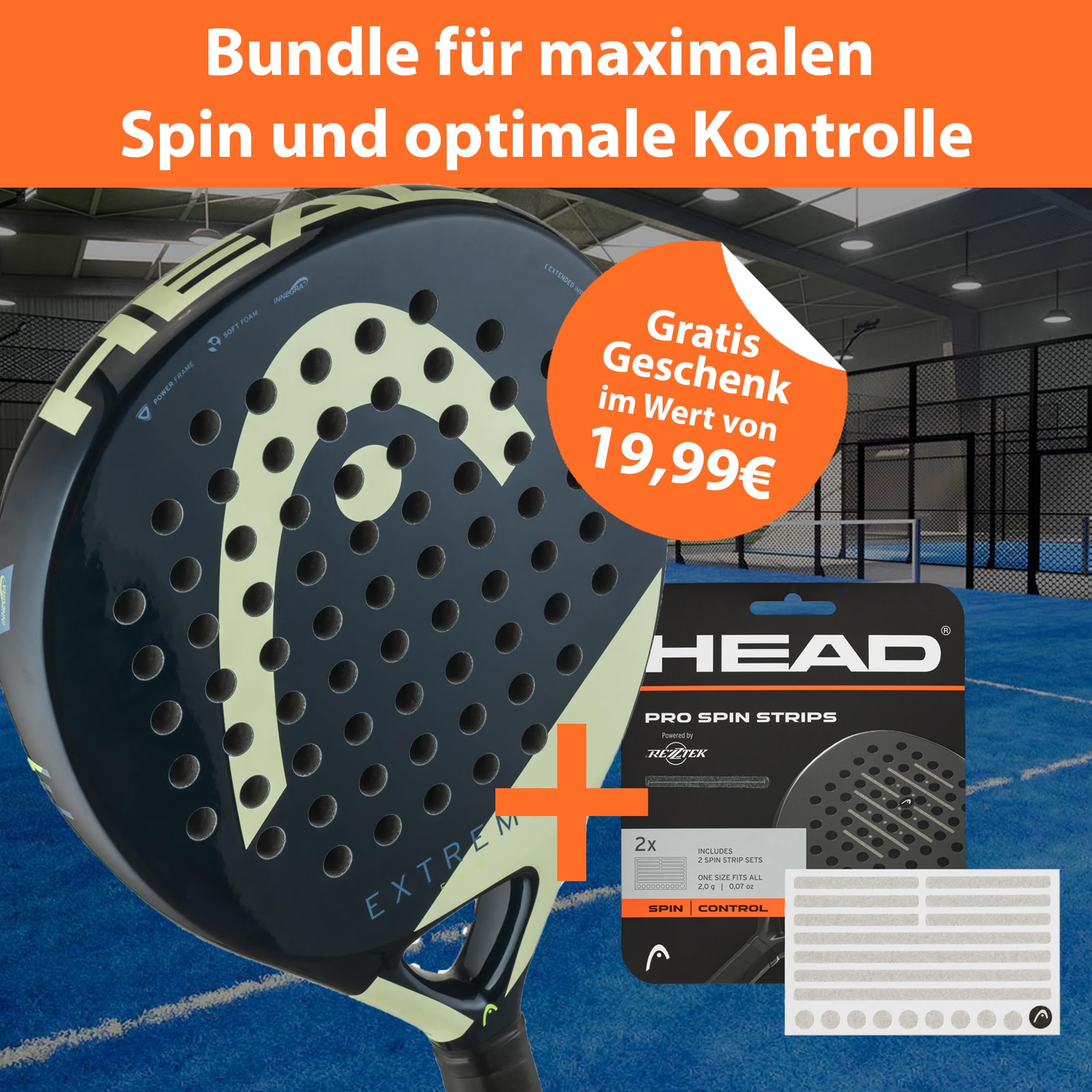 Padel Bundle - Head Evo Extreme 2025 & Rezztek Pro Spin Strips