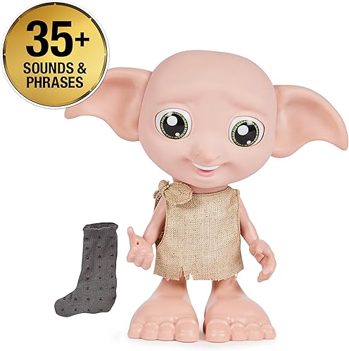 Miniatura 3 de Wizarding World Harry Potter, muñeca mágica interactiva de elfo Dobby con calcetín, más de 30 sonidos y frases, 8.5 pulgadas, juguetes para niños a