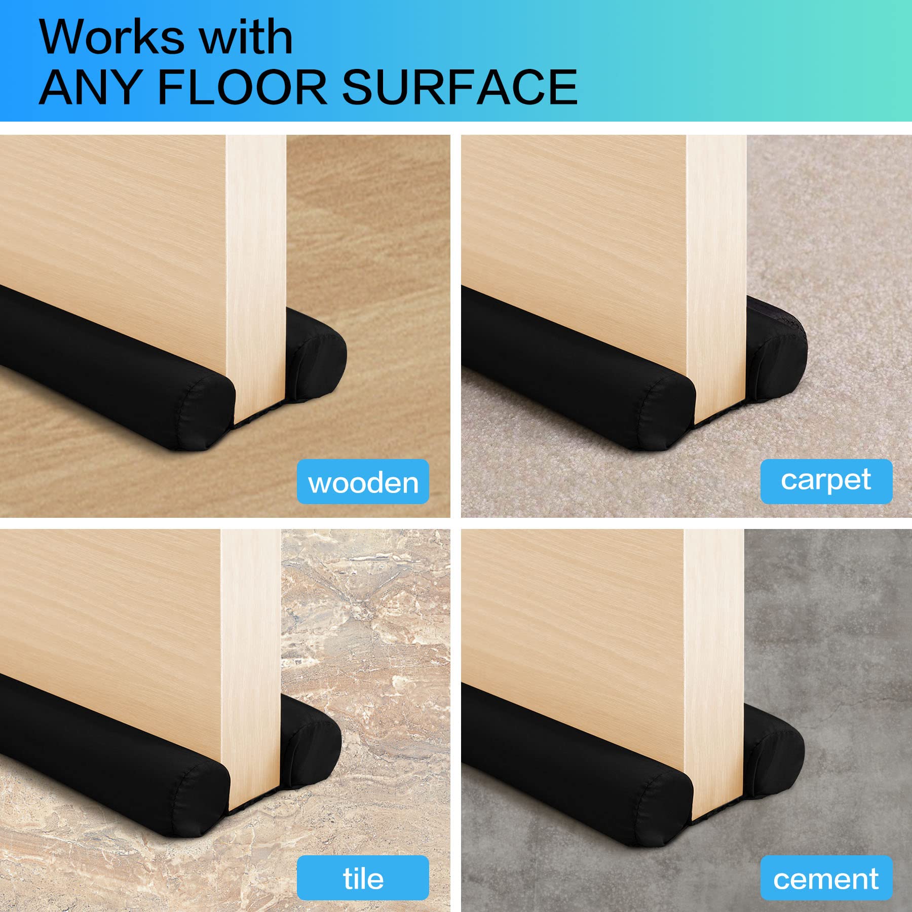 Buy Large Door Draft Stopper for Bottom of Doors 36", Under Door Noise