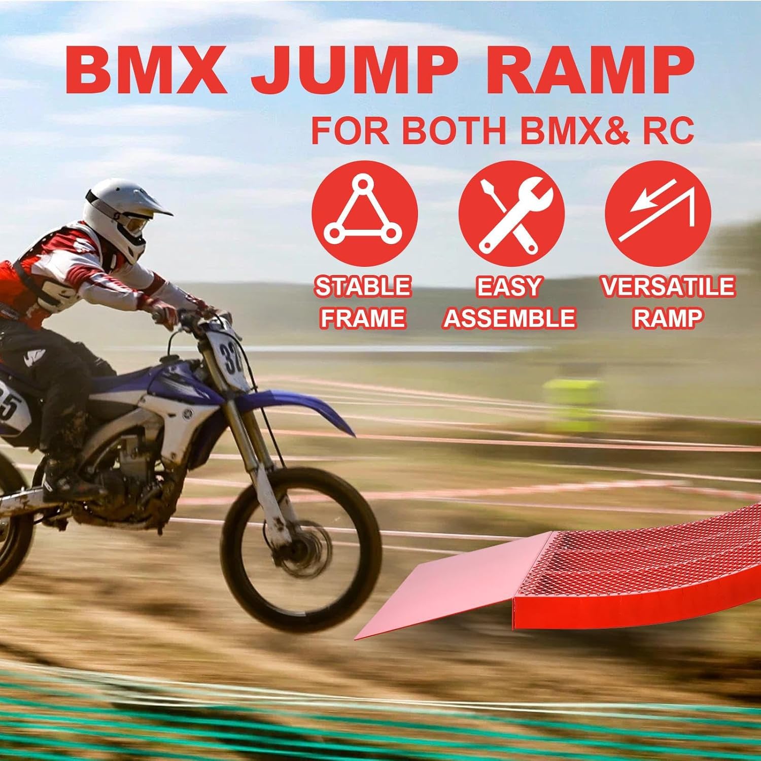 Skateboard Ramp,Portable Scooter Ramps - Detachable Skateboarding Ramp, Skateboard Accessories for, RC, Skate, Remote-Controlled Vehicles