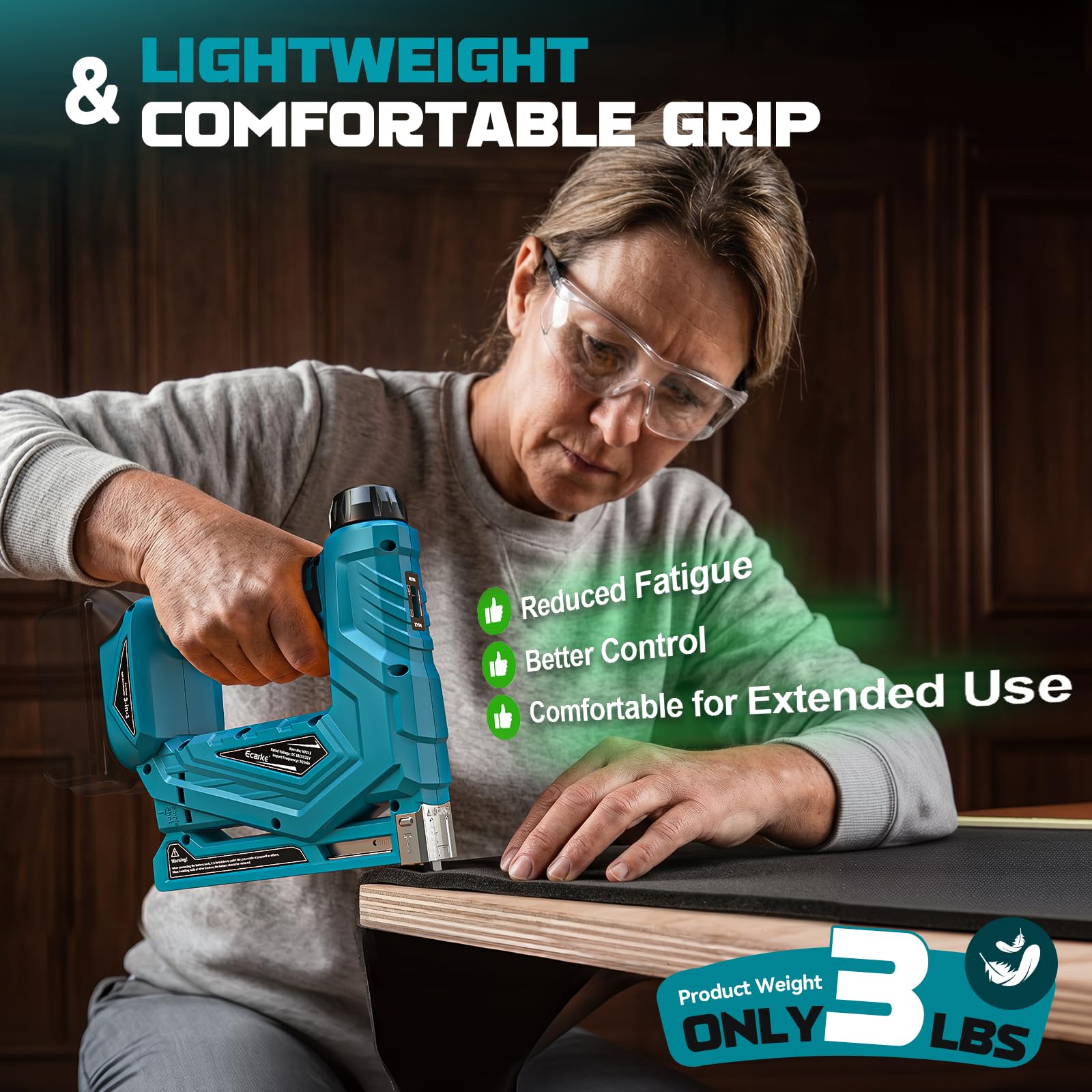 Ecarke 2-in-1 Akku-Nagler kompatibel mit Makita 18V, T50 & Brad Nails | Kabellose Nagelpistole & Elektrotacker, inkl. 1000 Klammern und 1000 Nägel, ideal für DIY, Möbel und Polsterarbeiten