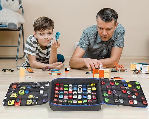 Miniatura 7 de KISLANE Estuche de transporte portátil adecuado para ruedas calientes o coches de cerillas, almacenamiento versátil de ruedas calientes para 108