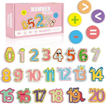 26 Pieces Large Magnetic Numbers, 0-20 Number Magnets & Mathematical Operators Magnet, Magnetic Numbers for Whiteboard & Fridge, Numbered Magnet, Fridge Magnets for Toddlers 1-3