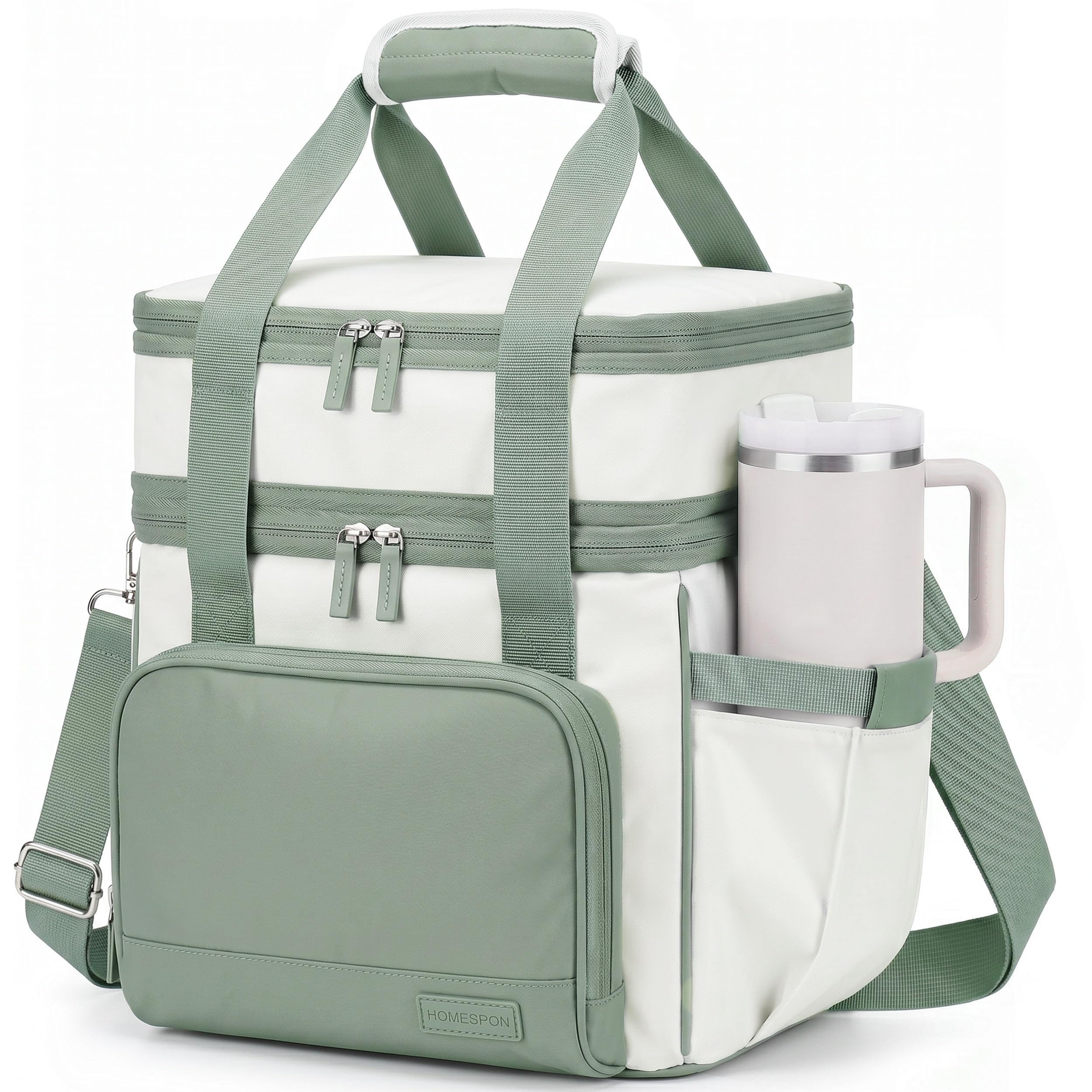 HOMESPON Sac Isotherme Femme 14L, double couche extensible | Sac isotherme, Bandoulière, Porte-gobelet, Travail, Bureau, Pique-nique