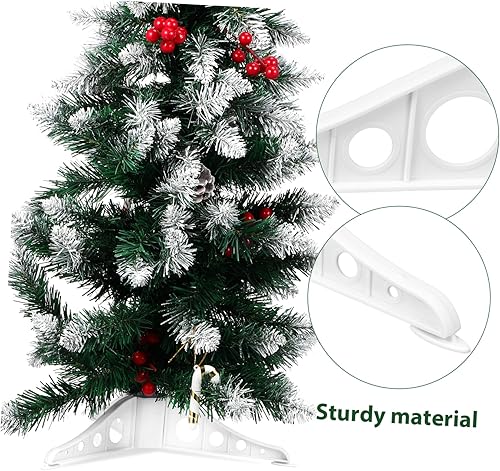 Miniatura 5 de Soporte para árbol de Navidad: patas de árbol de Navidad de plástico blanco, base de árbol de Navidad para árboles artificiales, soporte para árbol