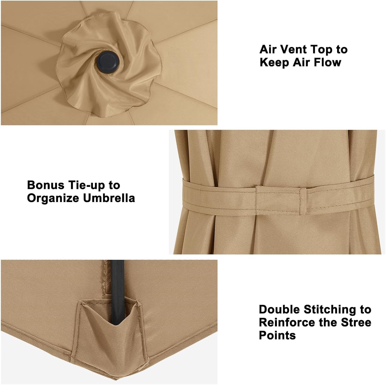 9ft Umbrella Canopy Replacement Water-Resistant & | For Outdoor Garden, Café & Backyard Use