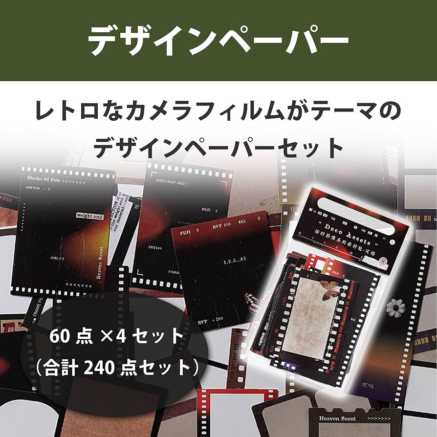 バラメモ デザインペーパー 大量 Amazon.co.jp: Felimoa レトロカメラフィルム デザインペーパー
