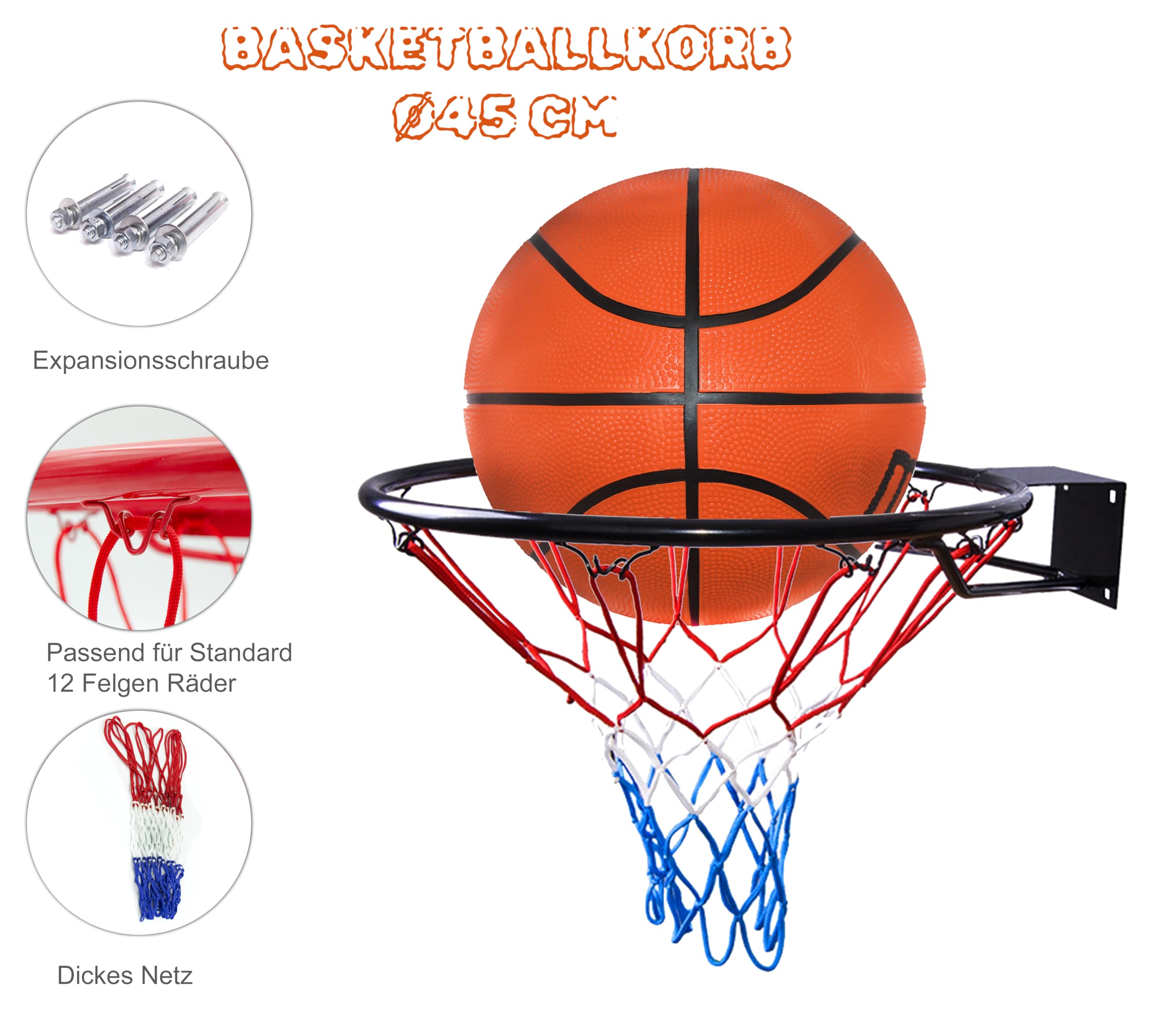 12 Boucles Polyester Filet De Basket Remplacement DaricowathX - 12 Boucles  - Polyester Résistant - Intérieur/Extérieur Filet Basket Exterieur, image size:2560x2278