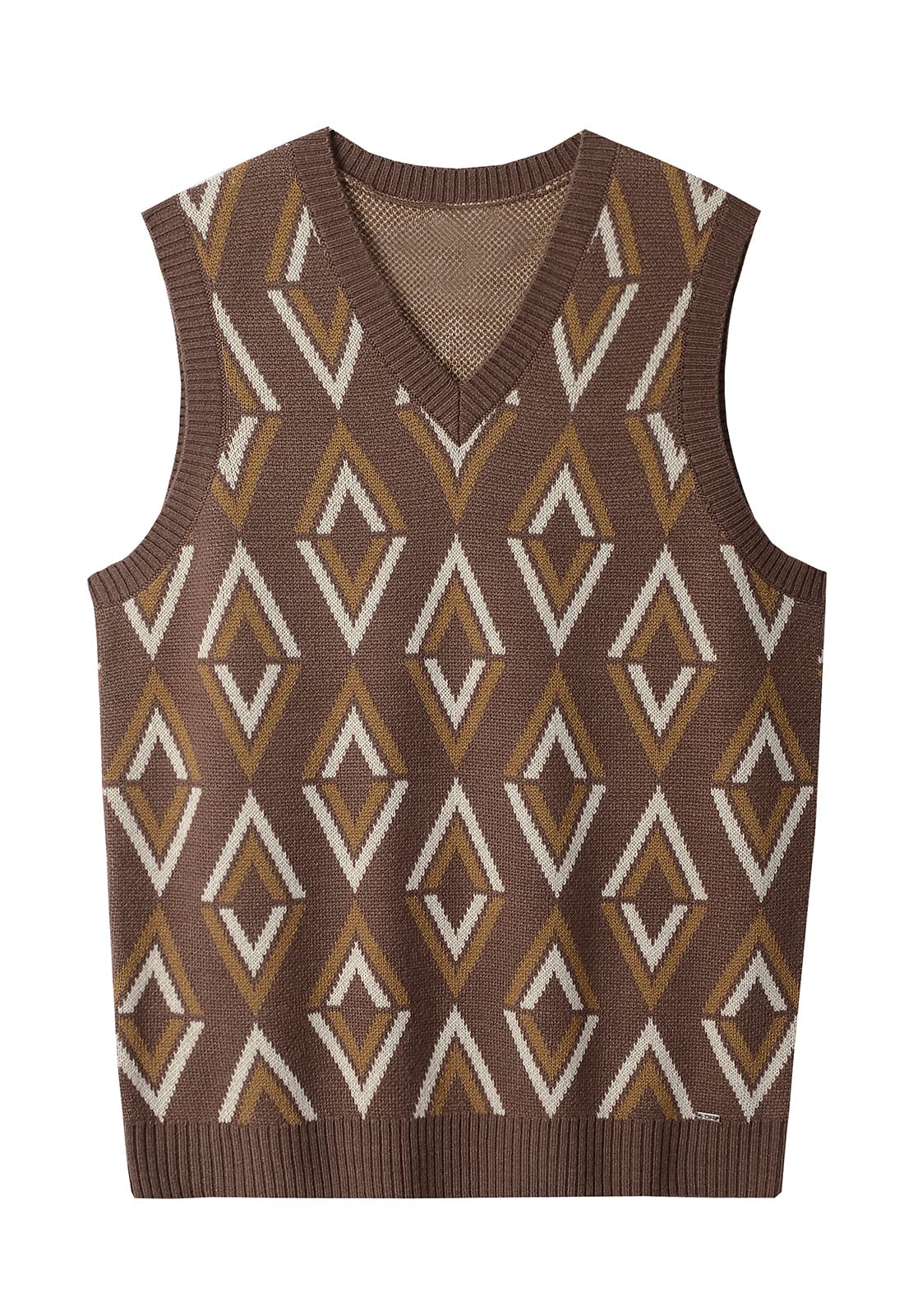 ZHILI Men's Merino Wool Blend V-Neck Sleeveless Pullover Sweater Vest