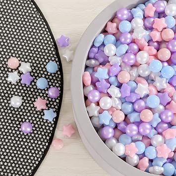 GOGOSO Ball Pit Balls for Toddlers Phthalate-Free BPA-Free Non-Toxic Crush Proof Soft Plastic Play Balls Baby Kids Shape Tent Pool Playhouse Playpen Party Decor, Pink Blue Purple White,50PCS