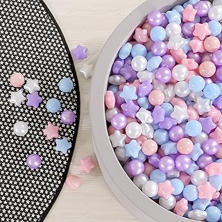 GOGOSO Ball Pit Balls for Toddlers Phthalate-Free BPA-Free Non-Toxic Crush Proof Soft Plastic Play Balls Baby Kids Shape Tent Pool Playhouse Playpen Party Decor, Pink Blue Purple White,100PCS