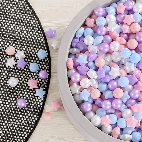 GOGOSO Ball Pit Balls for Toddlers Phthalate-Free BPA-Free Non-Toxic Crush Proof Soft Plastic Play Balls Baby Kids Shape Tent Pool Playhouse Playpen Party Decor, Pink Blue Purple White,100PCS - A Mix Colors - 100 balls