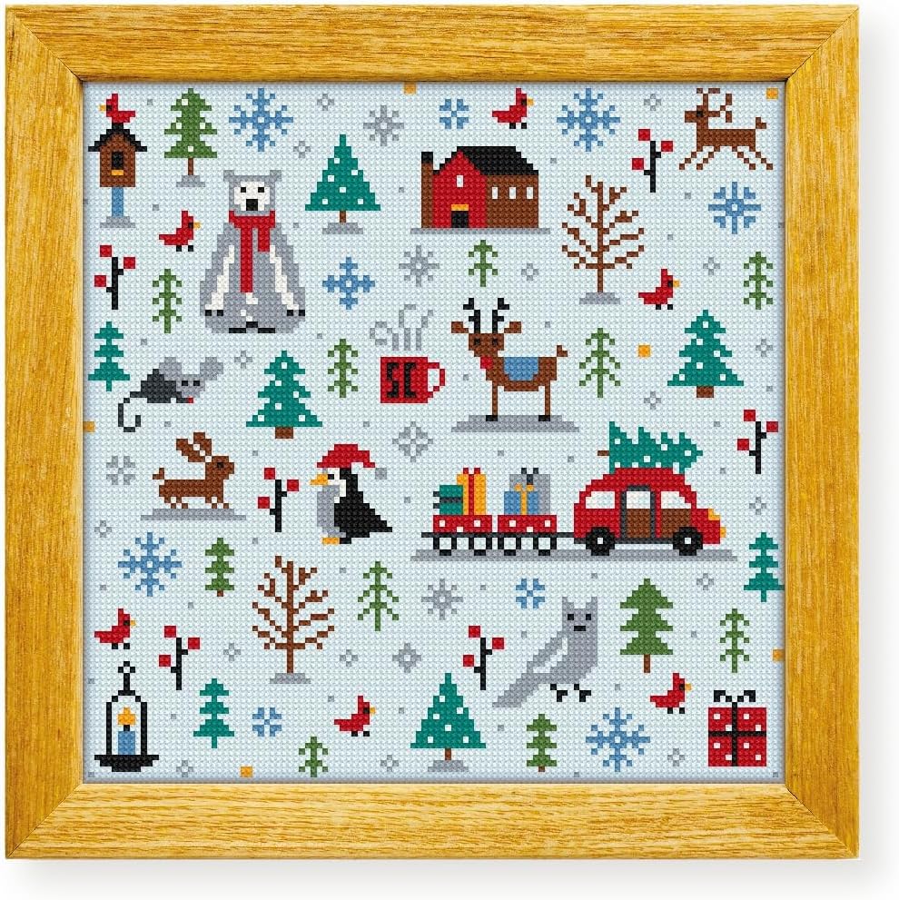 Awesome Pattern Studio It's Winter Time DS2025, Diamond Painting Kit, Diamond Art Kits for Adults, Full Drill 5D Diamond Dots Kits. All Items Included.