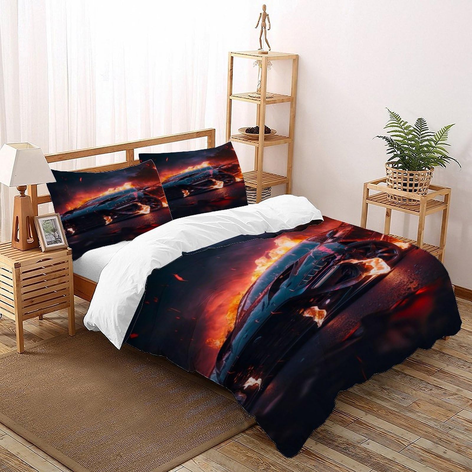 Parure de lit feu de voiture 3D pour transformer la chambre d'un ado