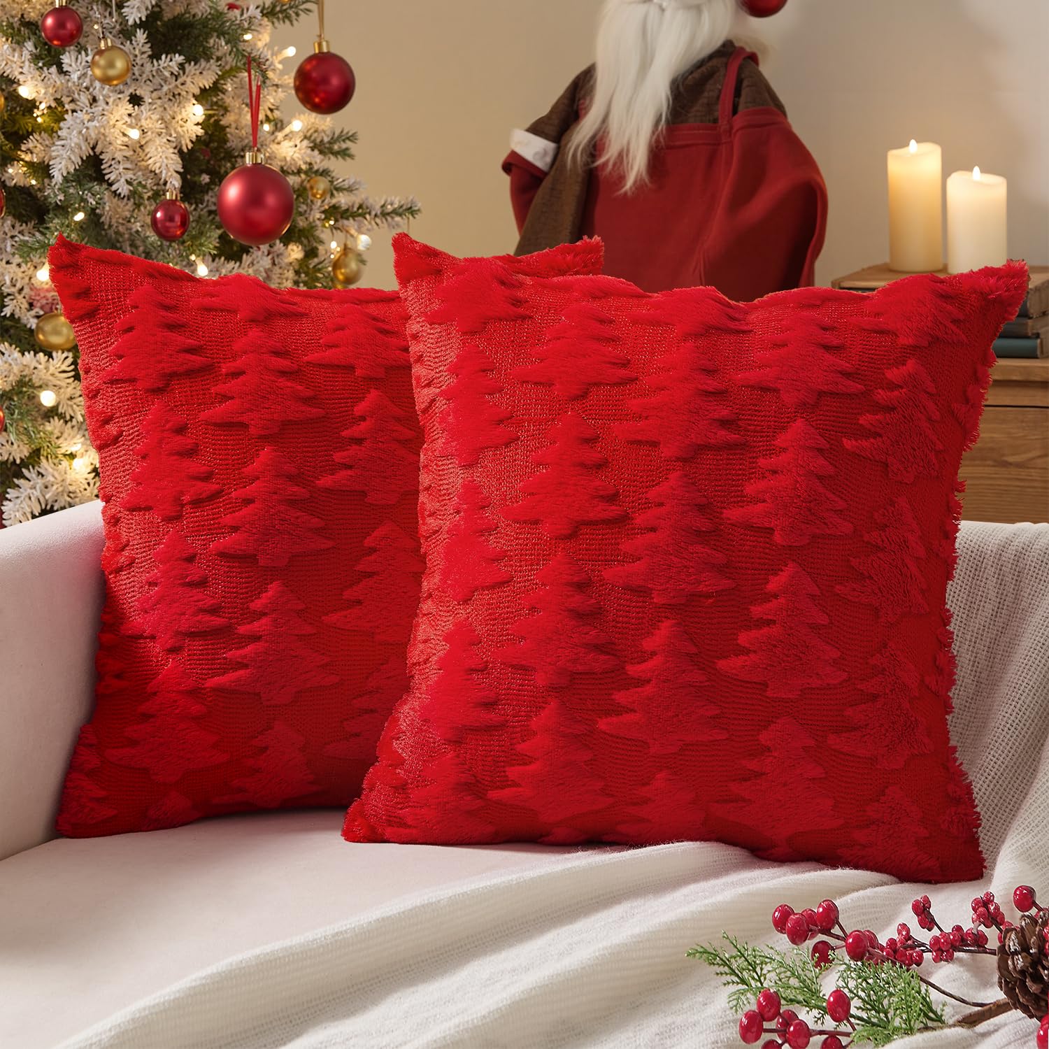 Housse de coussin de Noël pour salon chaleureux et canapé cocooning