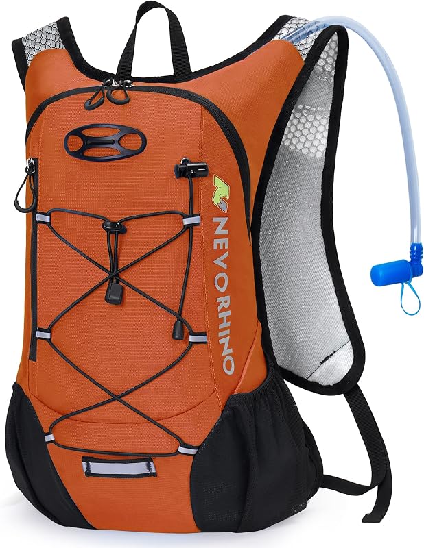 Lightweight Hydration Backpack, Running Backpack with 2L Water Bladder | Hydro Water Daypack, small hiking backpack for Cycling Hiking Rave for Men Women