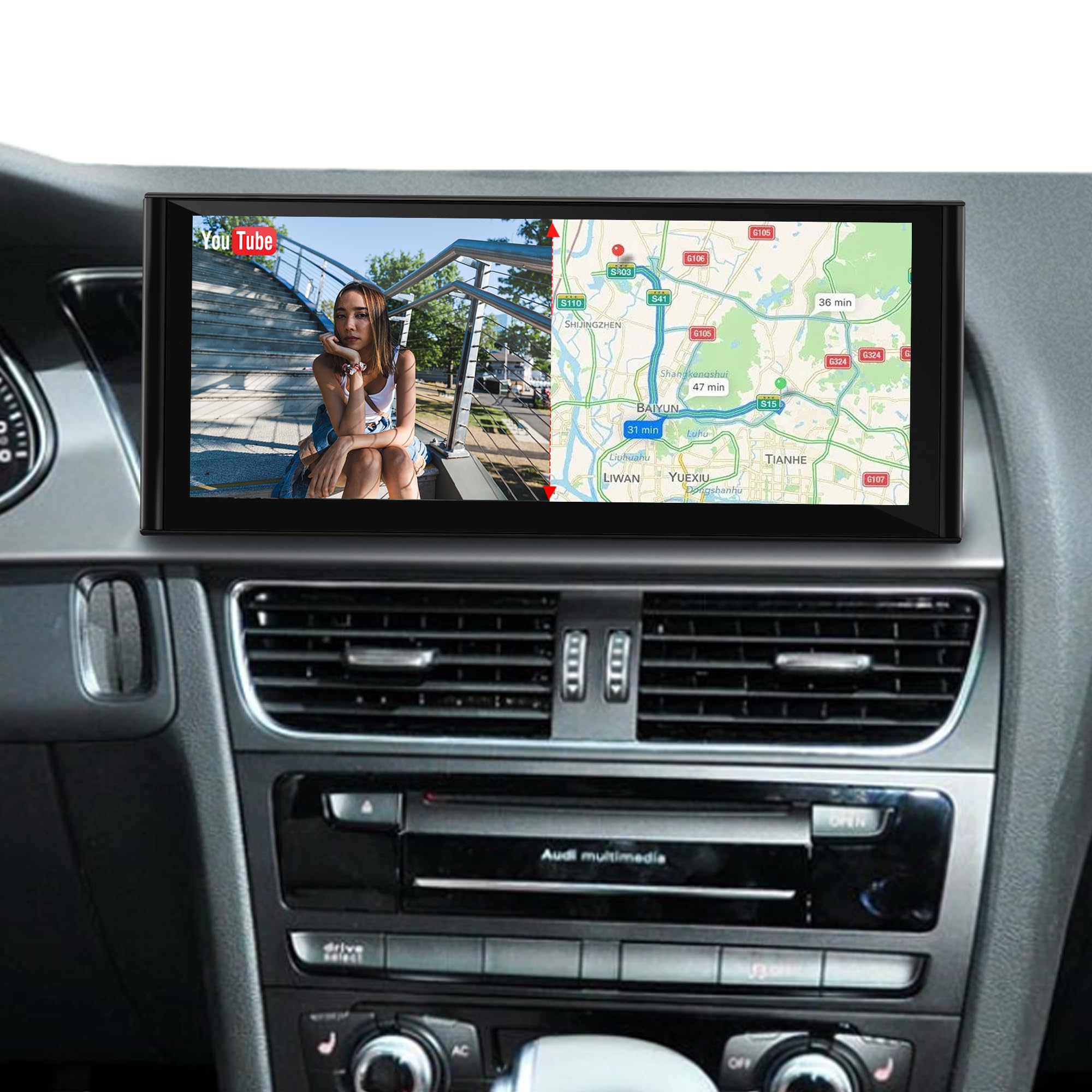 Aktualizacja ekranu Linux o przekątnej 10,25 cala do Audi A4 A5 S4 S5 RS4 RS5, Wireless CarPlay i Android Auto, lustrzanie ekranu, kamer samochodowych