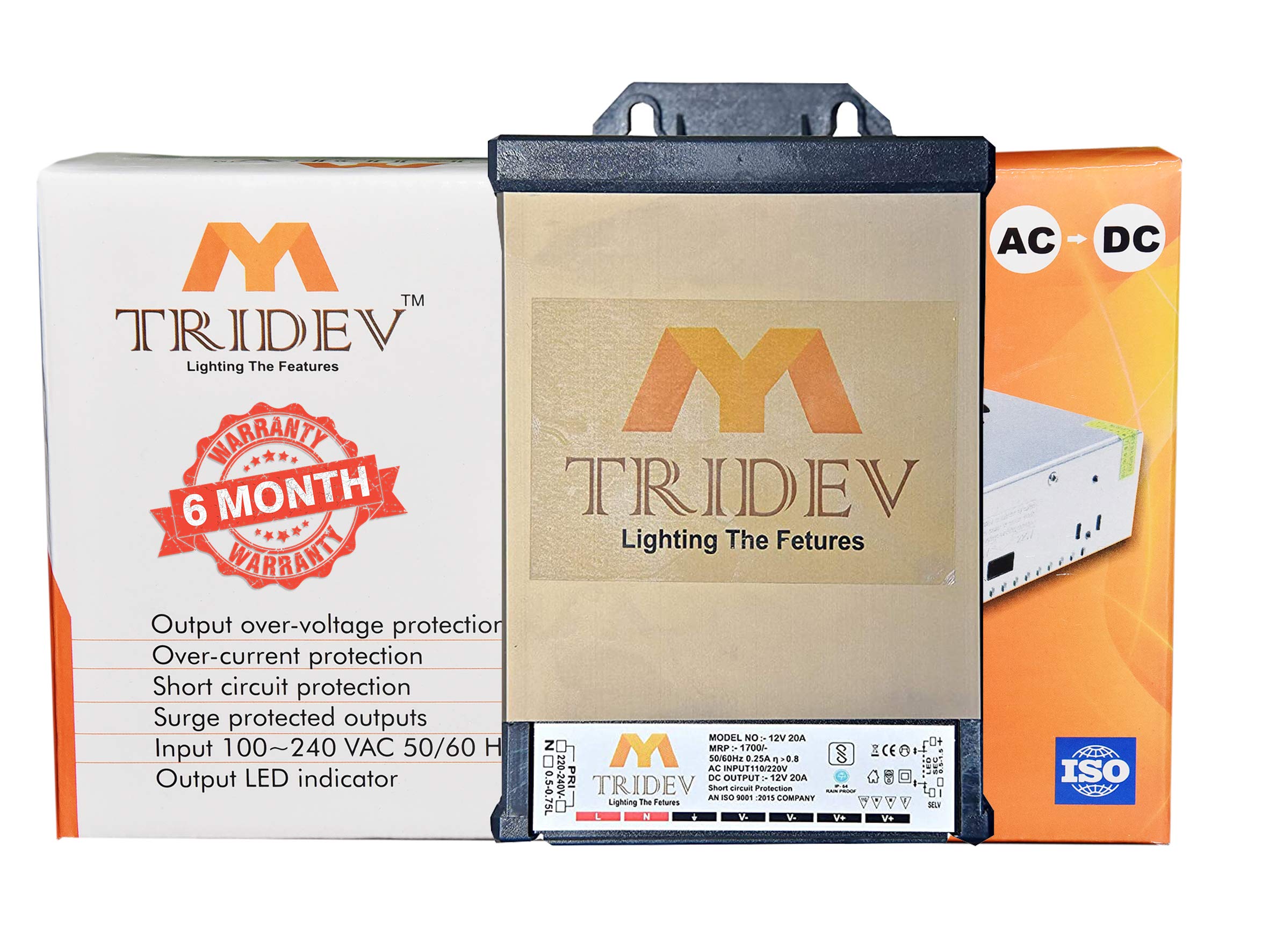 DC 12V 20A 240W Switching Power Supply Universal Regulated Transformer (AC 220V/240V to DC 12Volt 20Ampere 240Watts Suitable for LED Strips, car stereos, Wireless routers, Printers..