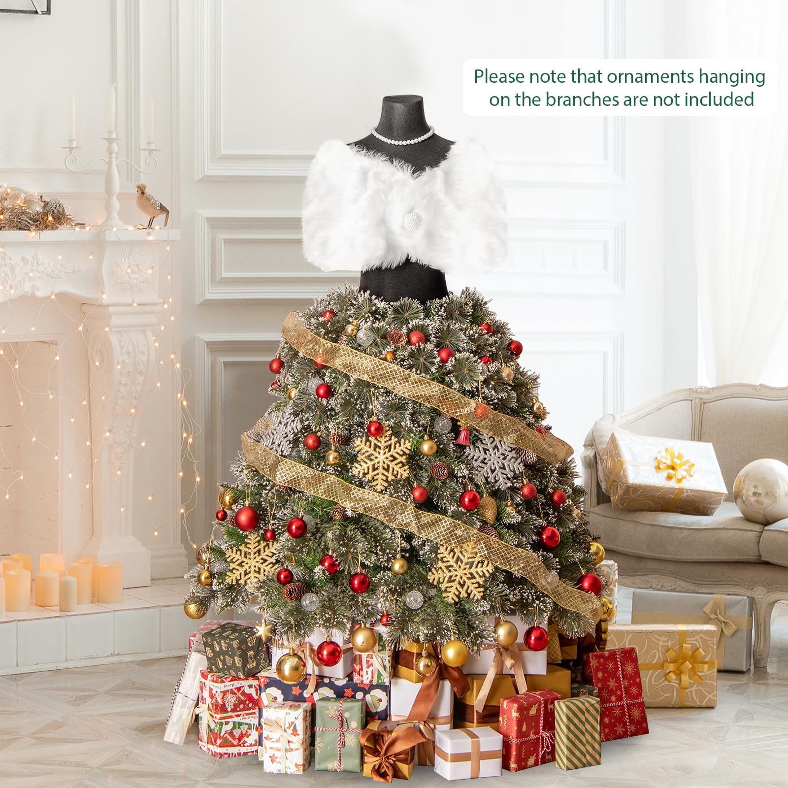 Amazon.com: Happygrill 5 FT Artificial Mannequin Tree, Dress Form Xmas Tree w/465 Branch Tips, 50 Warm White LED Lights, Natural Pine Cones, Pine Needles, Necklace & Plush Shawl, Pre-Lit Christmas Tree for Amazon.com: Happygrill 5 FT Artificial Mannequin Tree, Dress Form Xmas Tree w/465 Branch Tips, 50 Warm White LED Lights, Natural Pine Cones, Pine Needles, Necklace & Plush Shawl, Pre-Lit Christmas Tree for