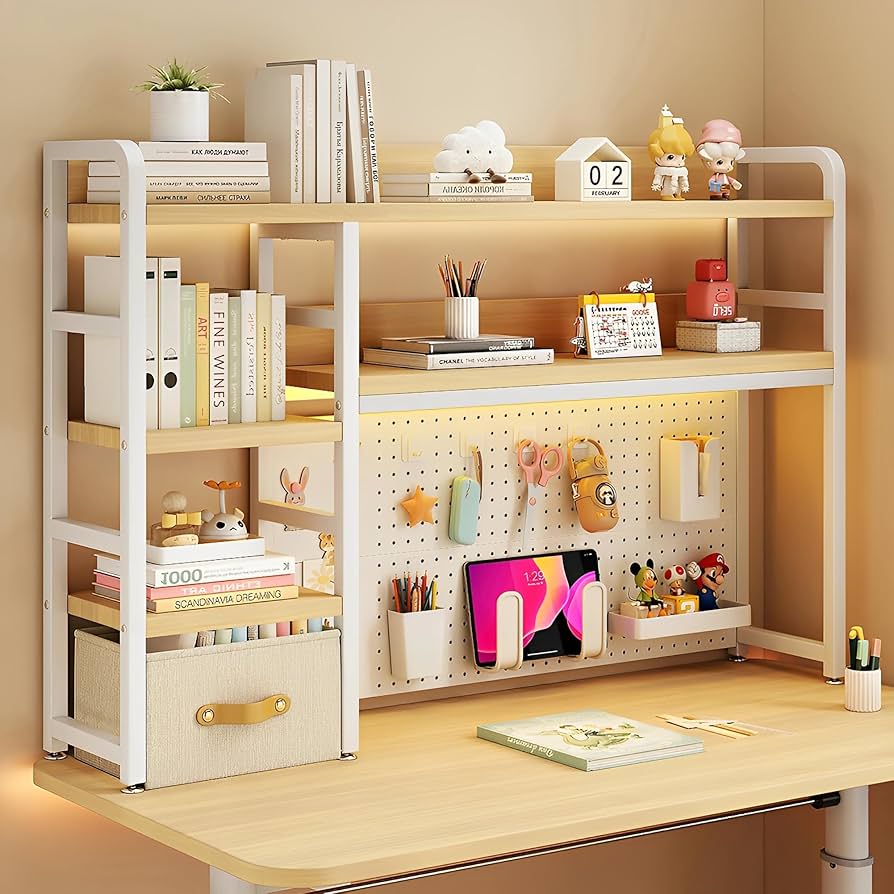 机上ラック 木製有孔ボード付大容量デス ク上置棚収納ラック 卓上ラック　ブラック Amazon | デスク上置棚 卓上ラック 有孔ボード パンチングボード