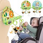 Dr.Rapeti Jouet de siège de voiture bébé pour les voyages arrière face double côté Activité de voyage bébé Siège de voiture Divertissement Jouet Easy Drive Cadeau pour nouveau-né bébé 0-12 mois