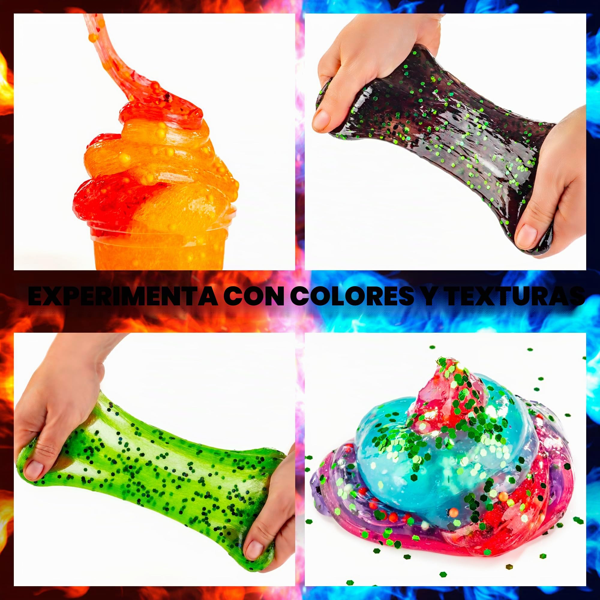 Original Stationery Kit de Slime Ya Hecho Batalla de Dinosaurios y Monstruos, Set de Slime con 14 Slimes Prefabricados para Niños, Moldes Divertidos de Dinosaurios de Juguete