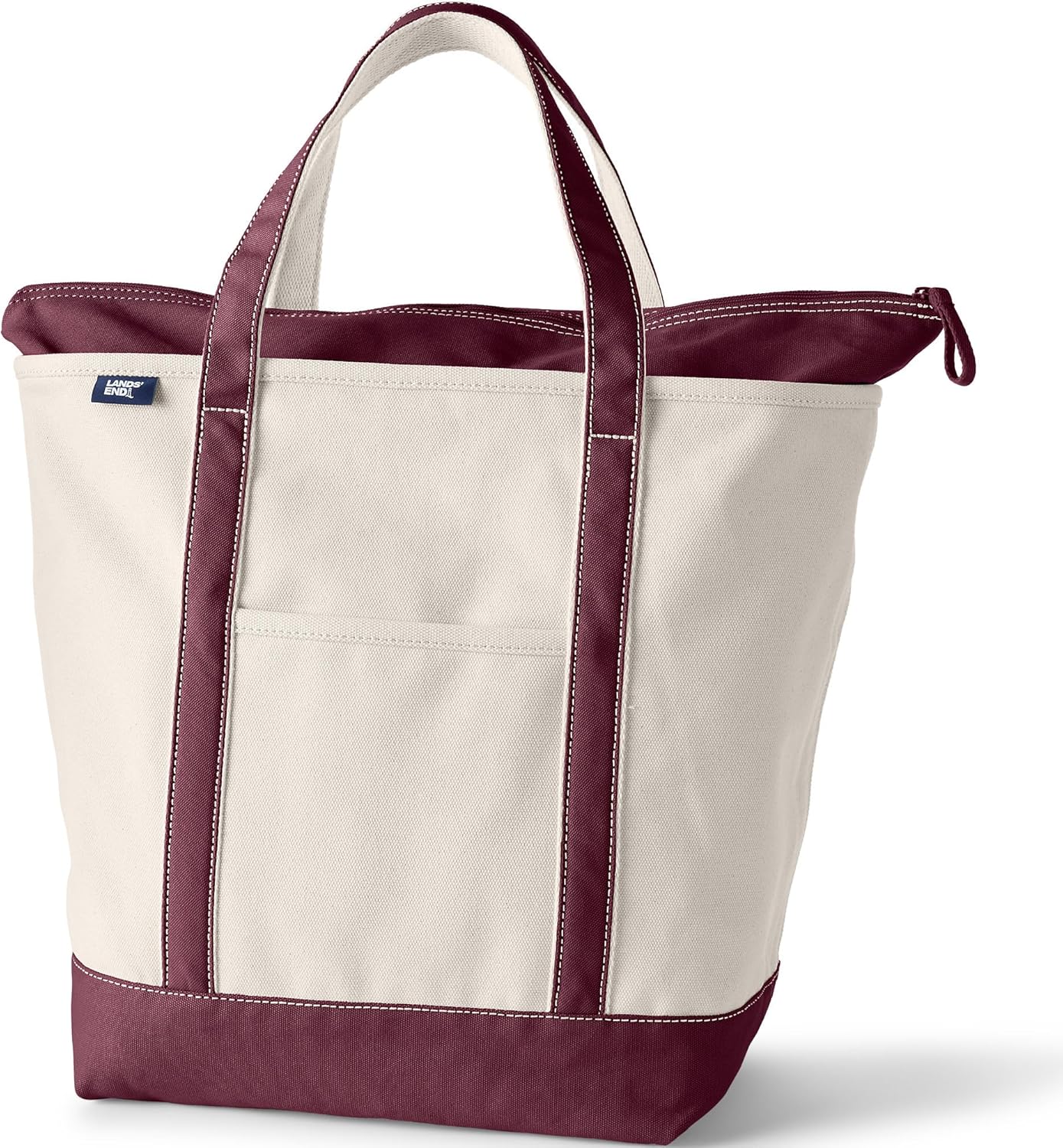 Lands' End Zip Top Canvas Tote Bag