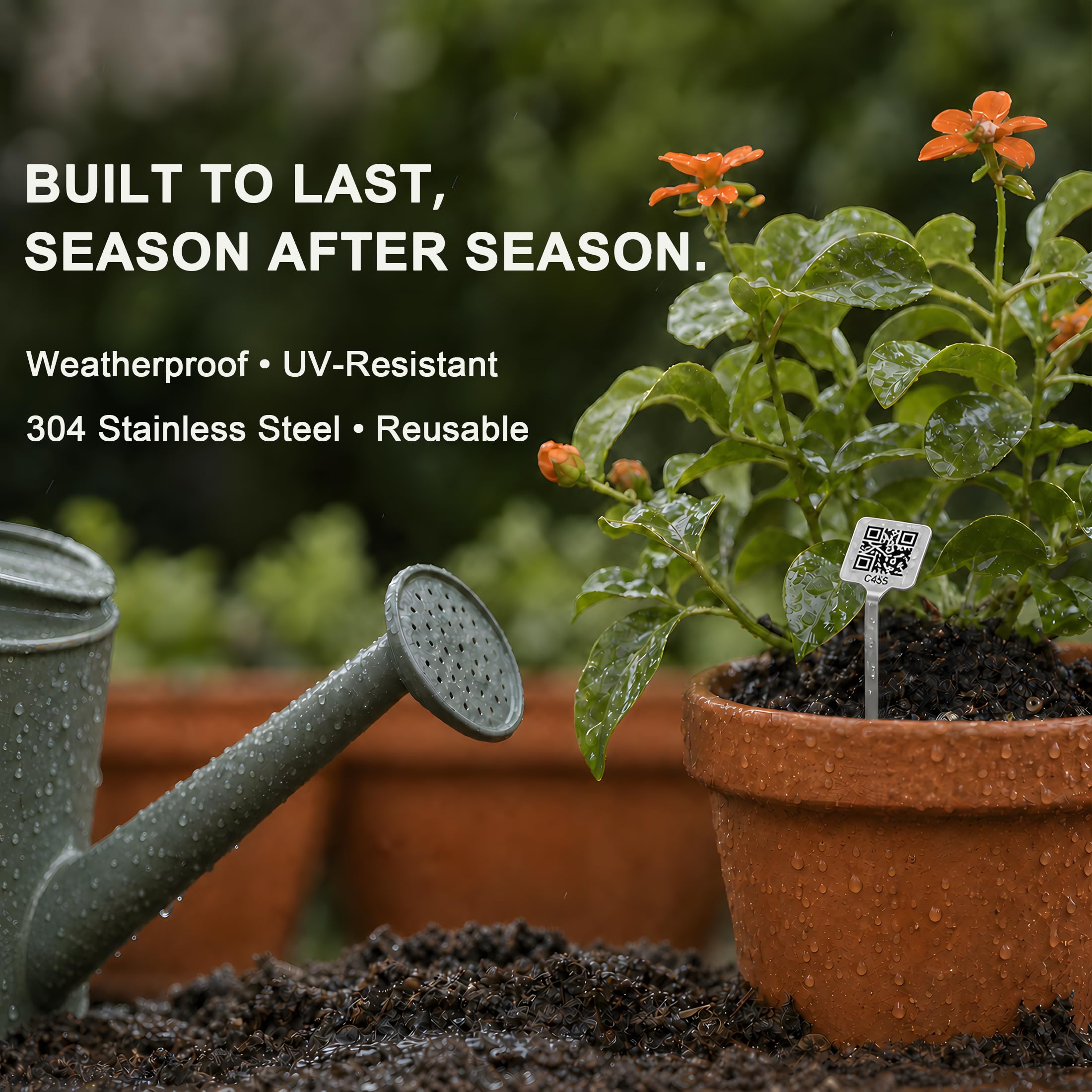 QR Pflanzenetiketten, Scan-to-Record Pflanzenpflege-Tracker, 20 Stück | 304 Edelstahl Wasserdicht Gartenmarker mit Digitaler Pflanzenpflege Log, Ohne App oder Abonnement für Baum, Blumen & Kräuter