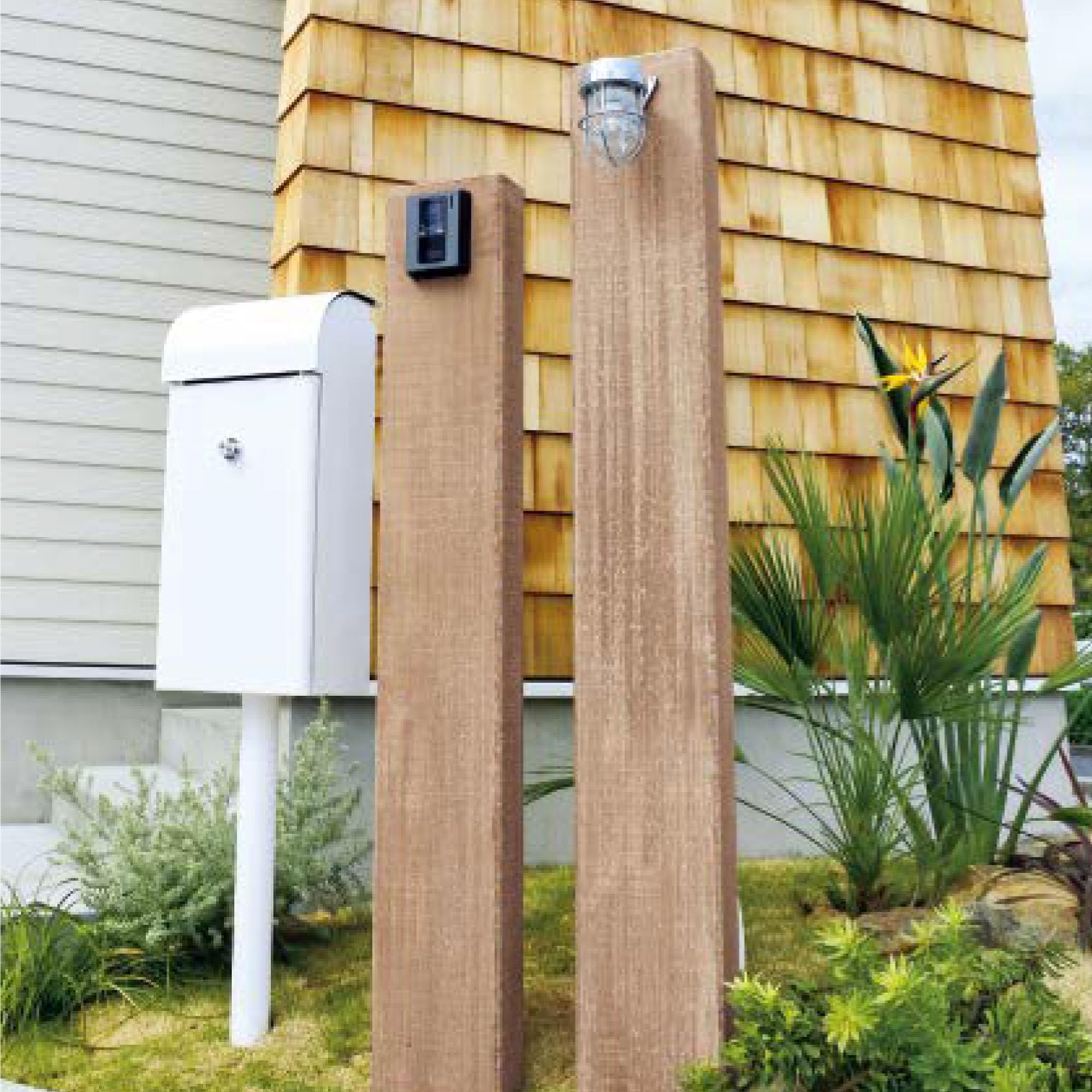 Amazon | 木目調 コンクリート製 枕木ポール レイルスリーパーラフト