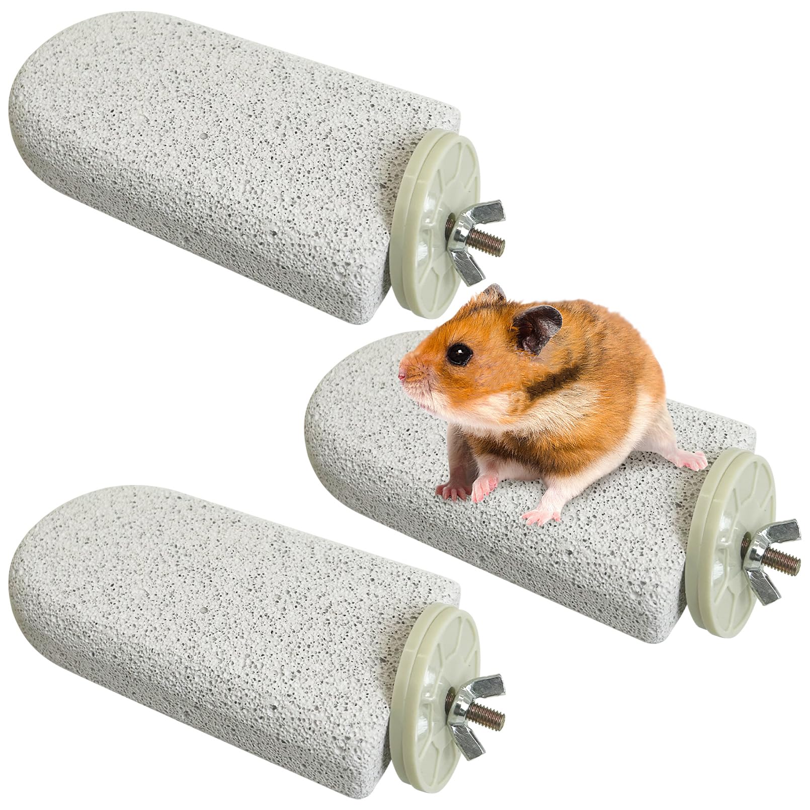 Apatal 6 Pack Lava Ledges for Rats Hamster Climbing Ledge Platform Hanging Pet Chewing Grinding Toys Small Animal Cage Accessories for Guinea Pig Gerbil Mouse (Medium,Gray)
