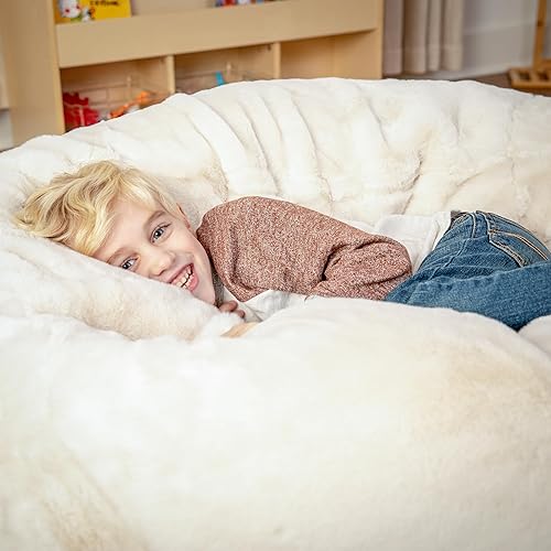 Miniatura 106 de Flash Furniture Puf de gran tamaño para niños y adultos, juego de 1, sherpa natural Negro -,Negro Peludo,Blush Peludo,Marrón,Camouflaje,Azul