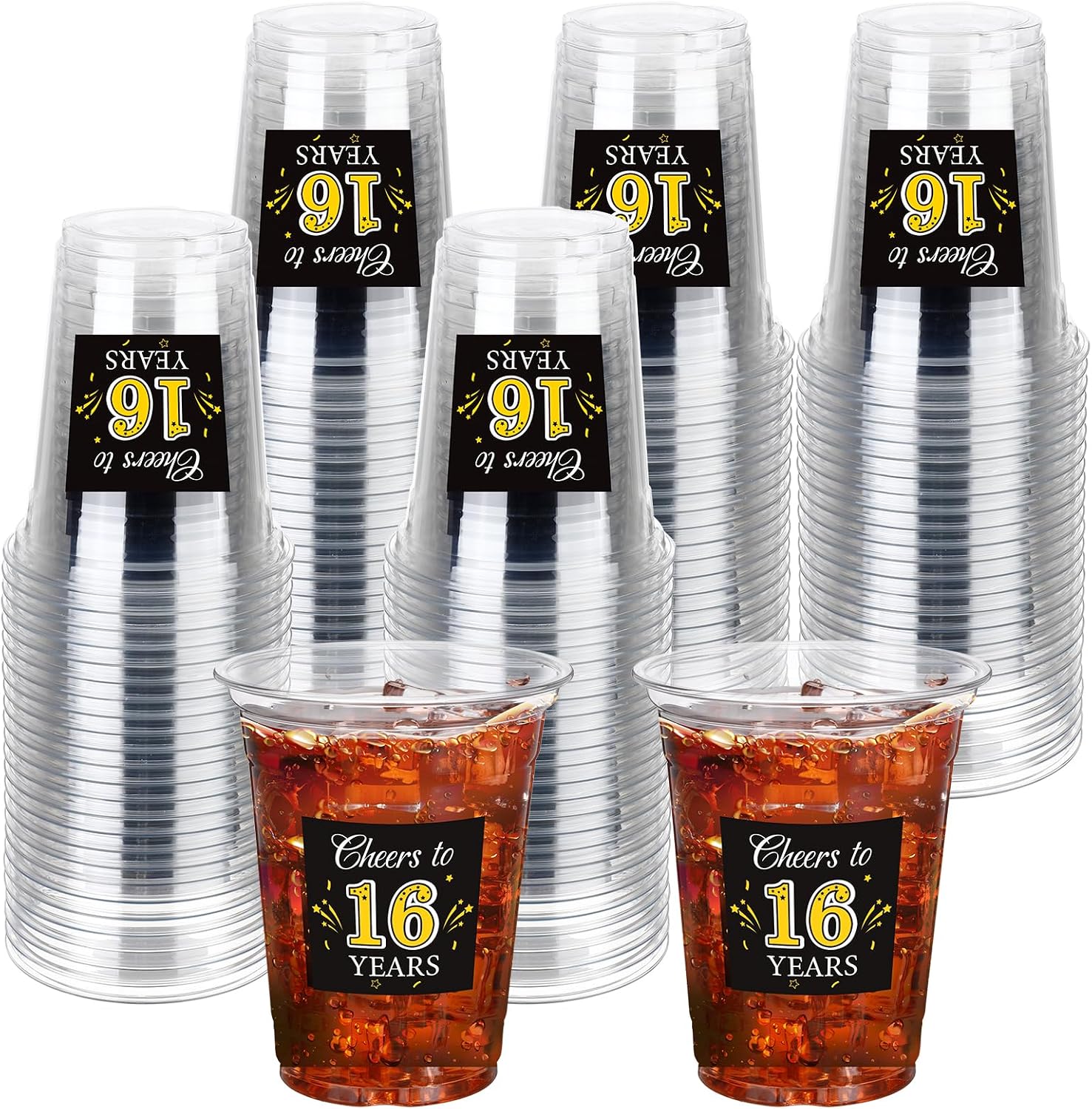 Funnymoom 60 Pack 30th Birthday Cup 12 oz Cheers to 30 Years Disposable Clear Plastic Cups for Men Women 30th Birthday Wedding Anniversary Party Decorations Favors