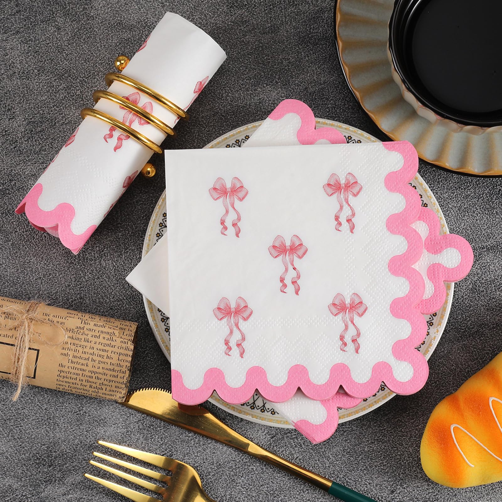 Tovaglioli di Carta Ragazza Rosa Bianco Tovaglioli per Decoupage Decorati Tovaglioli Bar Compleanno Carta Lgienica Tovagliolo Decorazione Da Tavola Usa e getta Per Matrimoni Feste 30 Packs(33x33cm)