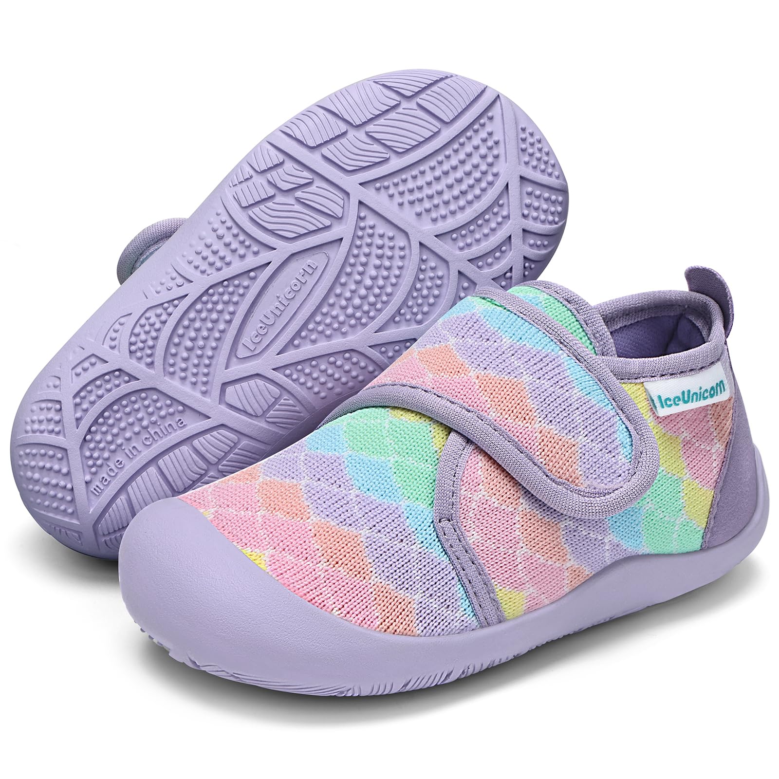 IceUnicorn Hausschuhe Kinder Barfussschuhe Jungen Mädchen Barfußschuhe Lauflernschuhe Hohe Kindergarten Atmungsaktiv