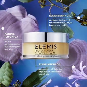 ELEMIS Pro-Collagen Cleansing Balm Makeup Remover, Hydrating Facial Cleanser, Oil Cleanser, Oil Makeup Remover, Deep Cleanse