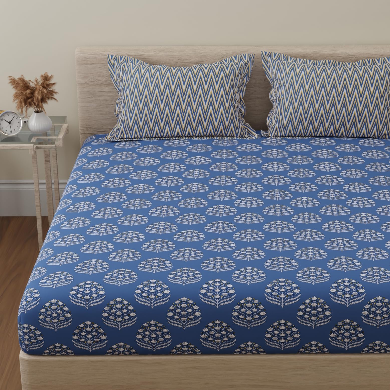 Huesland Cotton Fitted Sheet - Single Bed, Paisley Design -15