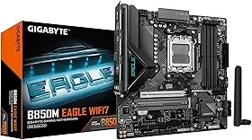 GIGABYTE Placa-mãe B850M Eagle WIFI7 AMD AM5 mATX, suporta Ryzen 9000/8000/7000 Series, DDR5, 8+2+2 Power Phase, 2X M.2, PCIe 5.0, USB-C, WiFi 7, 2.5GbE, EZ-Latch, garantia de 5 anos